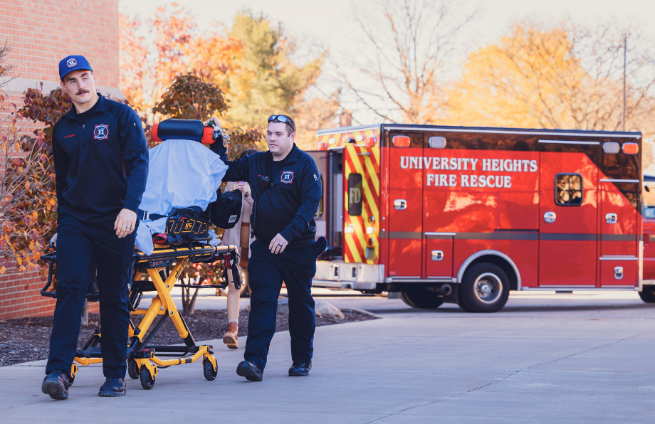 ems students with UH ambulance