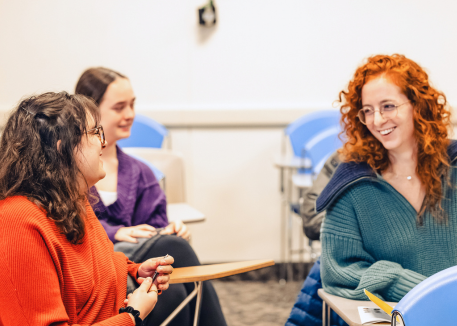 students discussing in the classroom