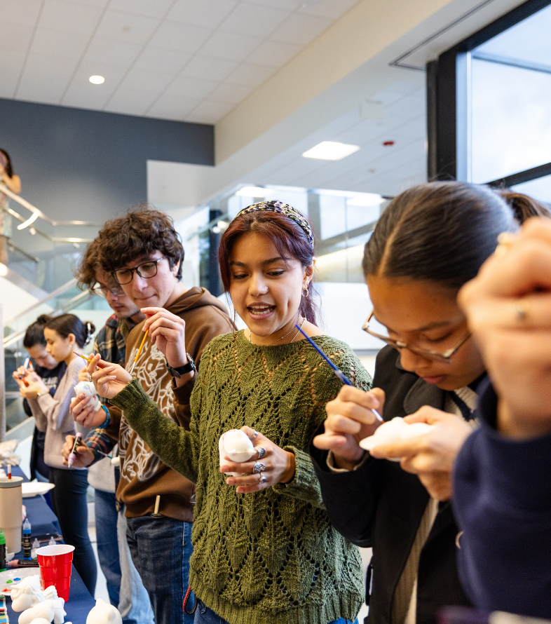 students on campus at unity night events