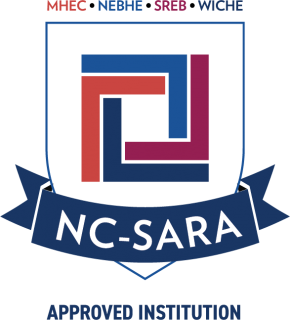 A decorative image with NC-SARA's logo above the words "Approved Institution"