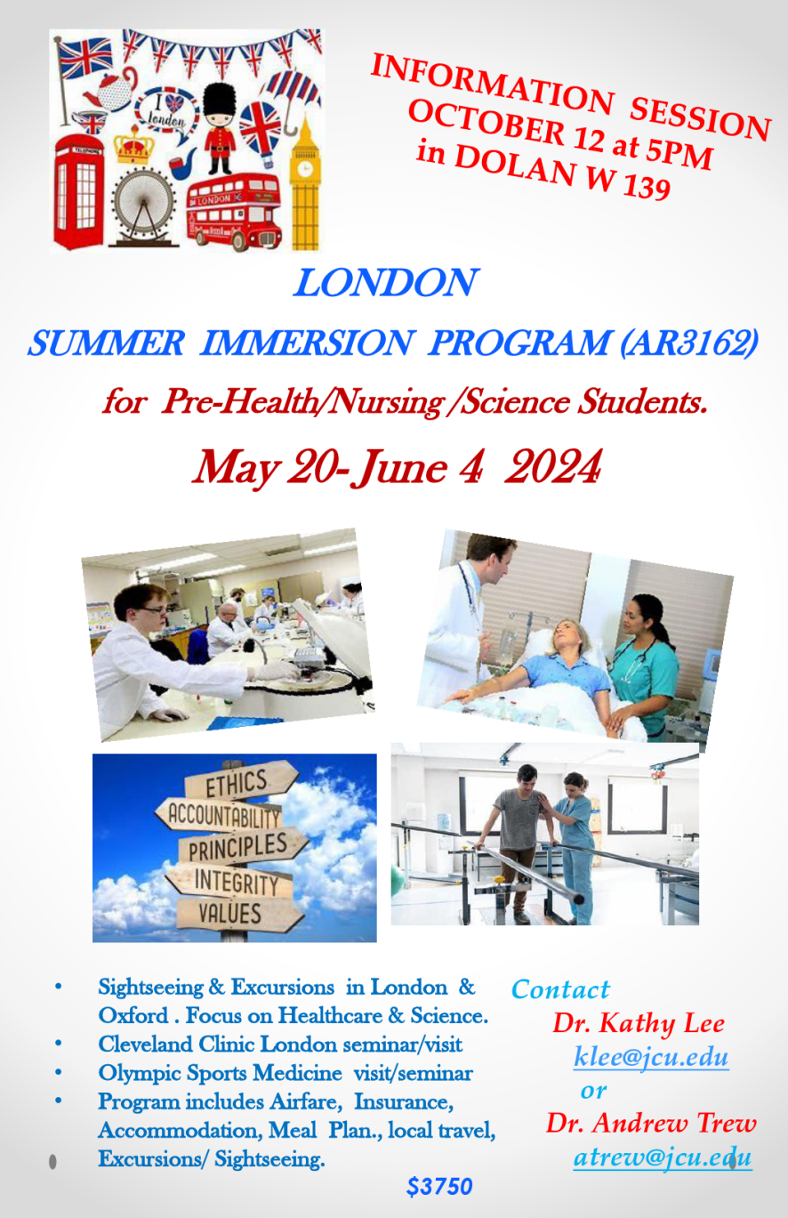 London Summer Immersion Program Information Flyer