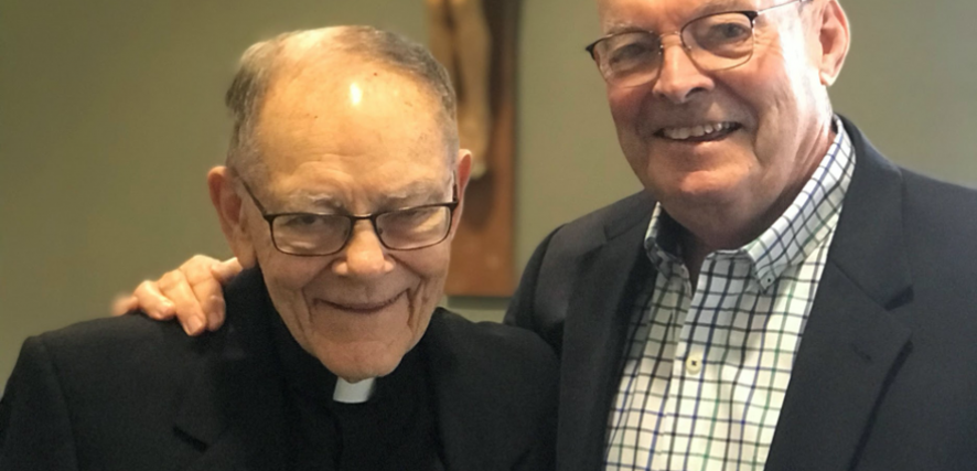 Bud Feely with Fr. Canfield.