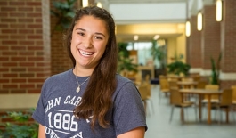 Image of Sophie inside a campus building